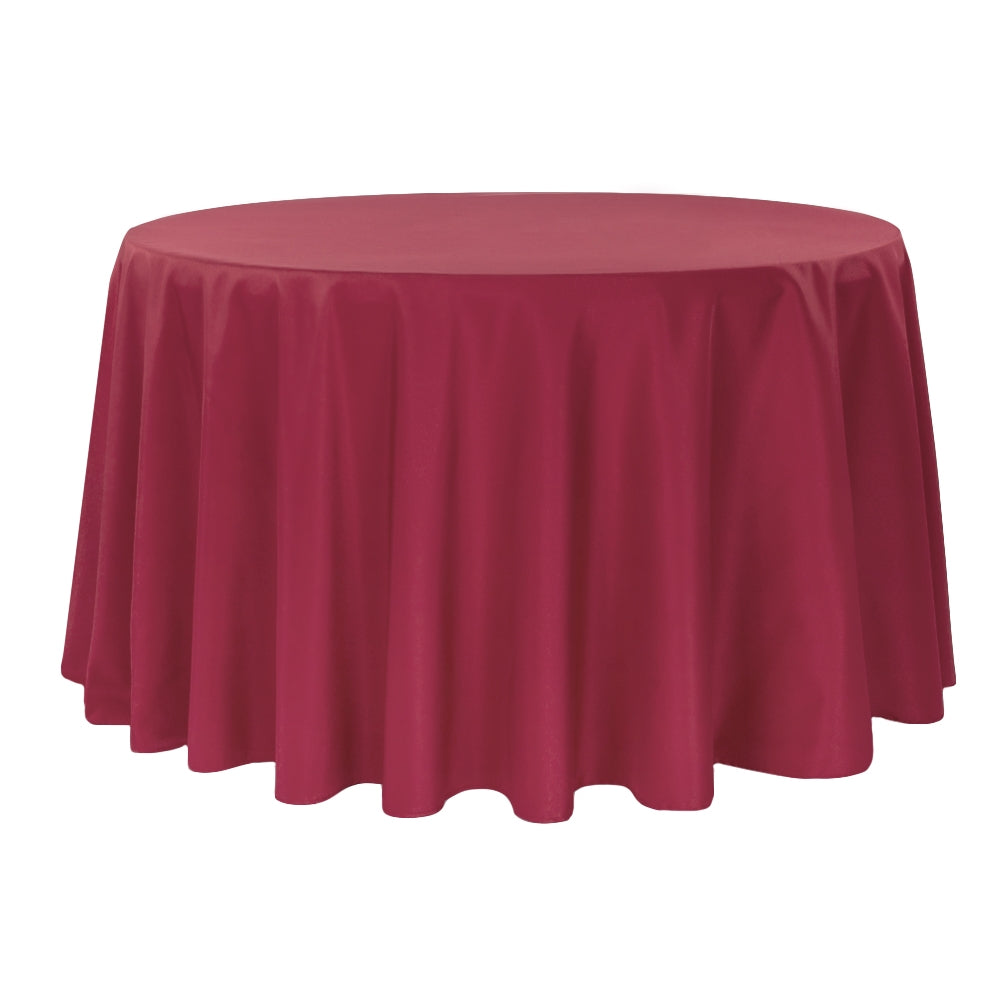 Economy Polyester Tablecloth 120 Round - Apple Red– CV Linens