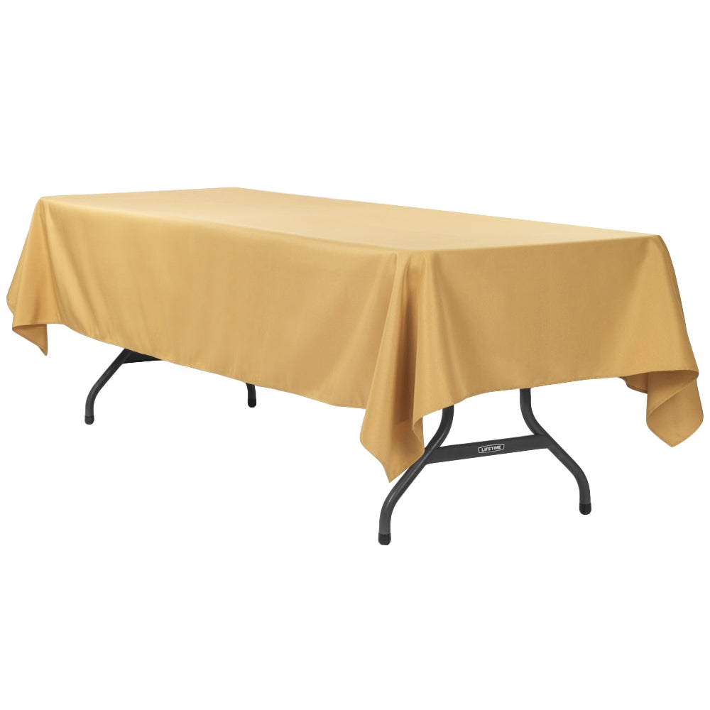 CV Linen Polyester Tablecloth - 60' x 126', Rectangular, Dusty Blue