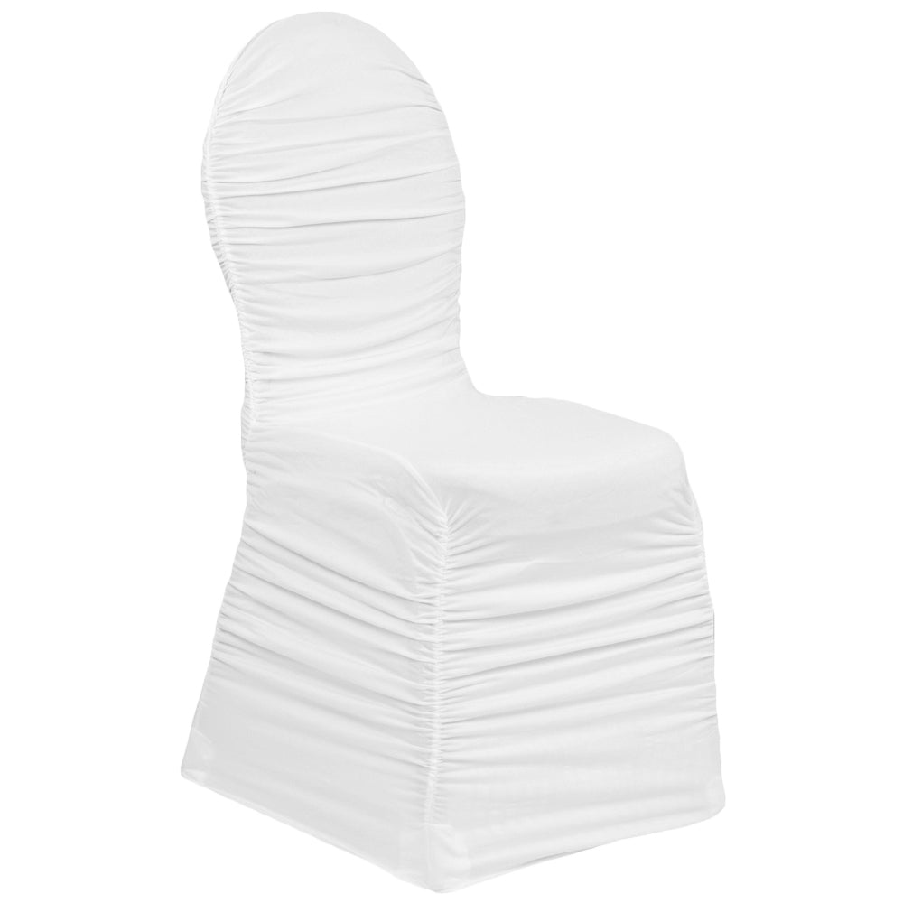 Premium White Spandex Chair Covers - Arch Front