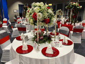 white tablecloth setup