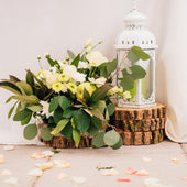 Wood Centerpieces for Rustic Wedding - CV Linens