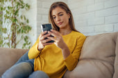 woman checking emails