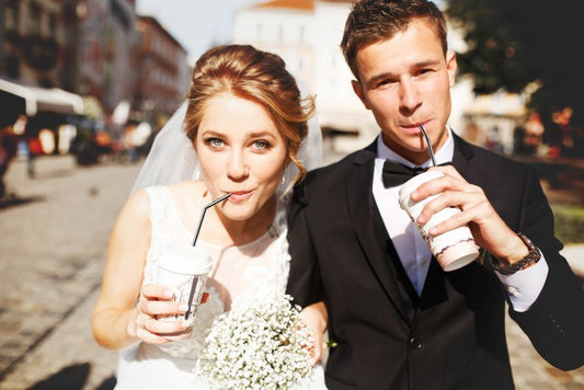 lovely couple drinking coffee