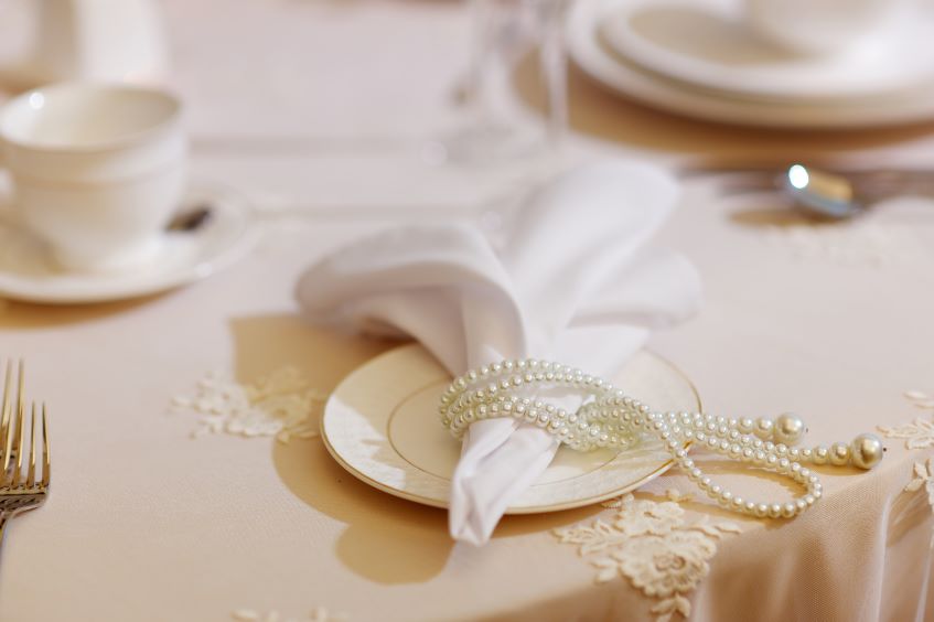 table set with pearls