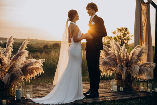 sunset wedding ceremony