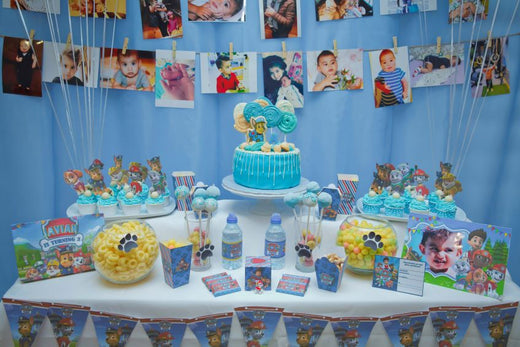 paw patrol kids birthday party setup