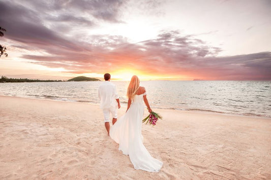 beautiful couple at the beach