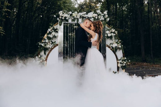 white wedding floral arch