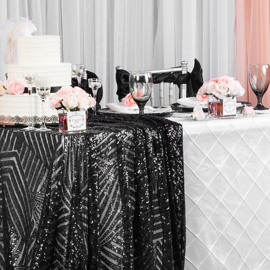 Why Brides Love Geometric Glitz Sequin Linens