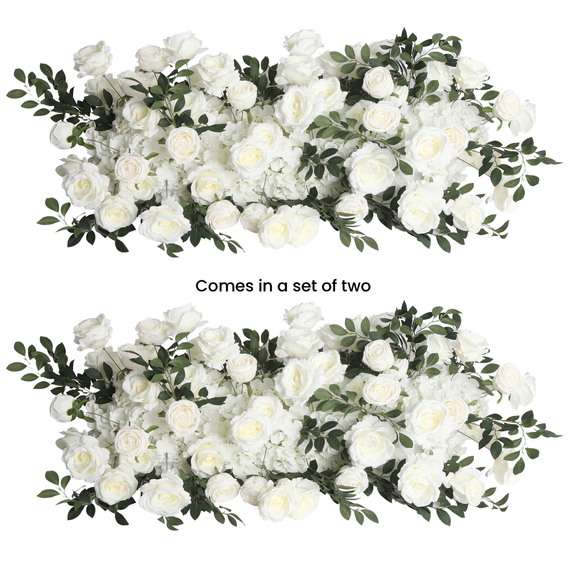 2 pcs/pk Premade Flower Backdrop Arch/Table Runner Decor - White