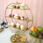 3 Tier Wheel Ring Dessert Stand - Gold