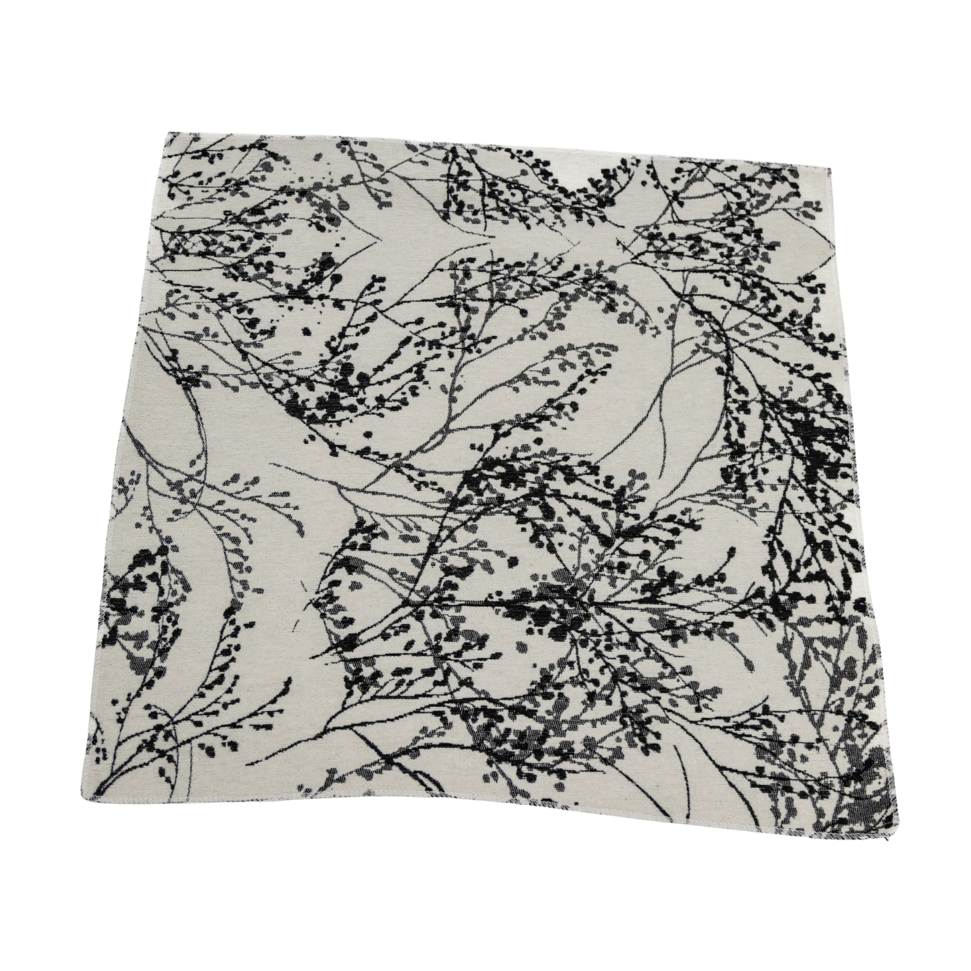 5 pcs/pk Leaf Branch Reversible Jacquard Napkin 20"x20" - Black