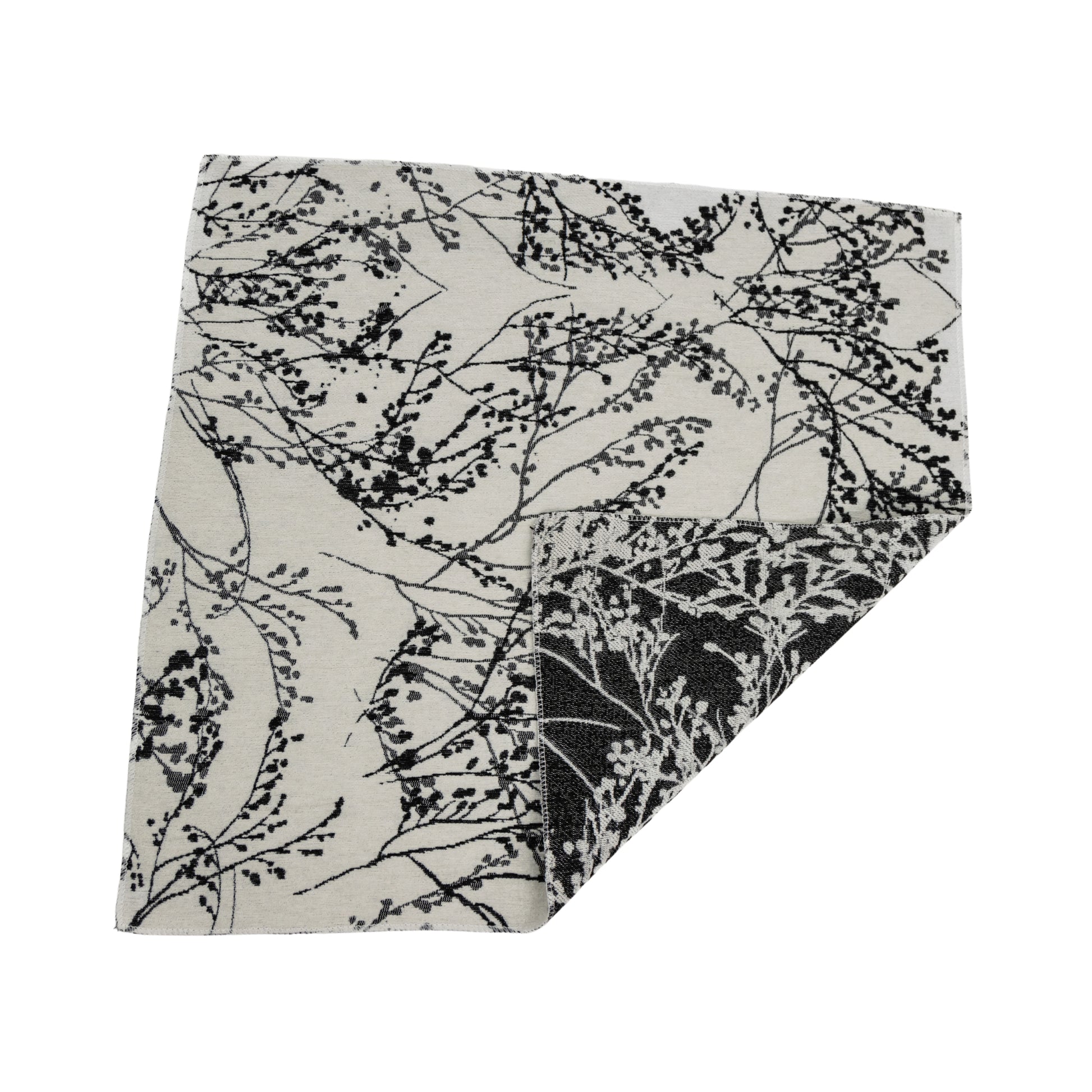 5 pcs/pk Leaf Branch Reversible Jacquard Napkin 20"x20" - Black