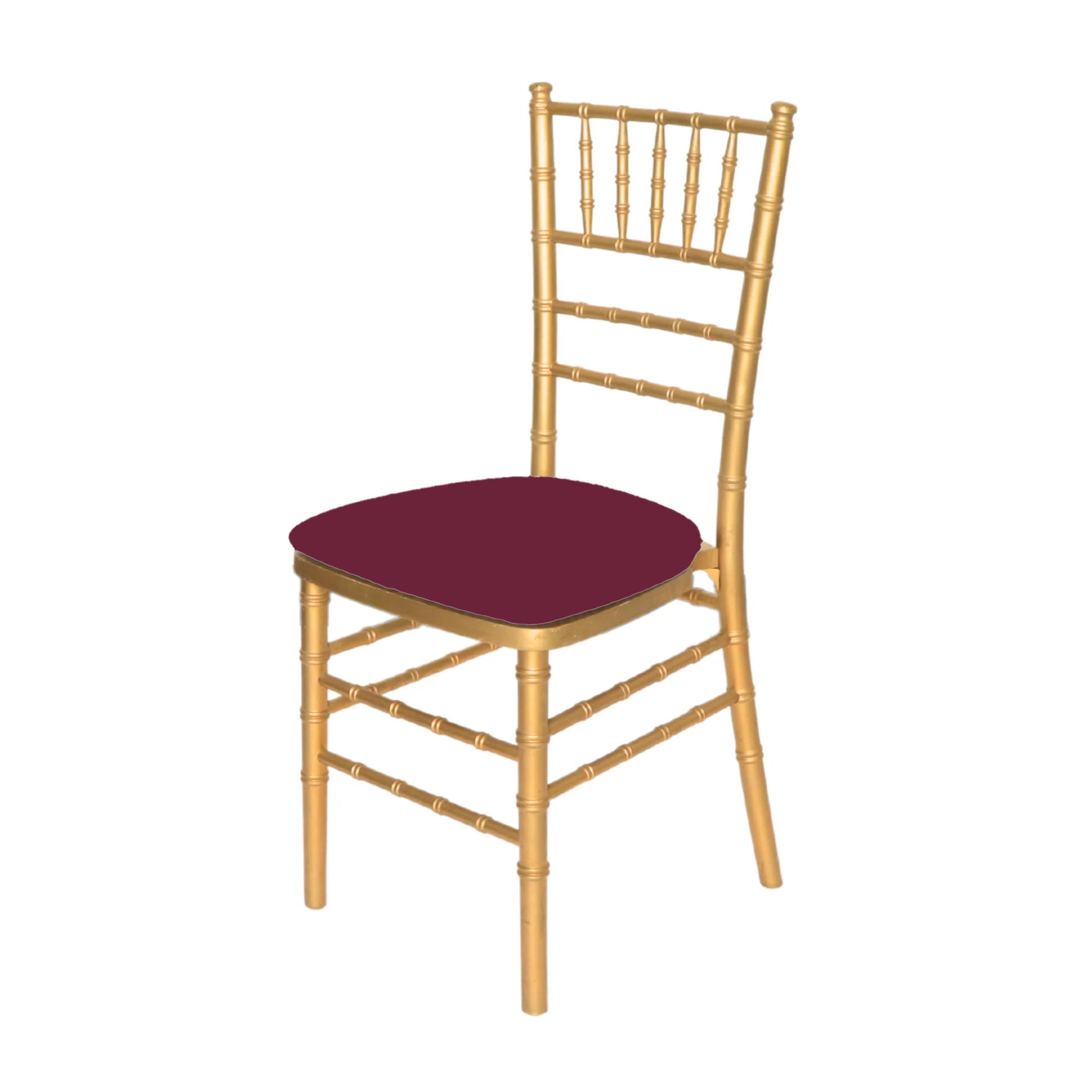 5 pcs/pk Spandex Chiavari Seat Pad Cover - Burgundy - CV Linens