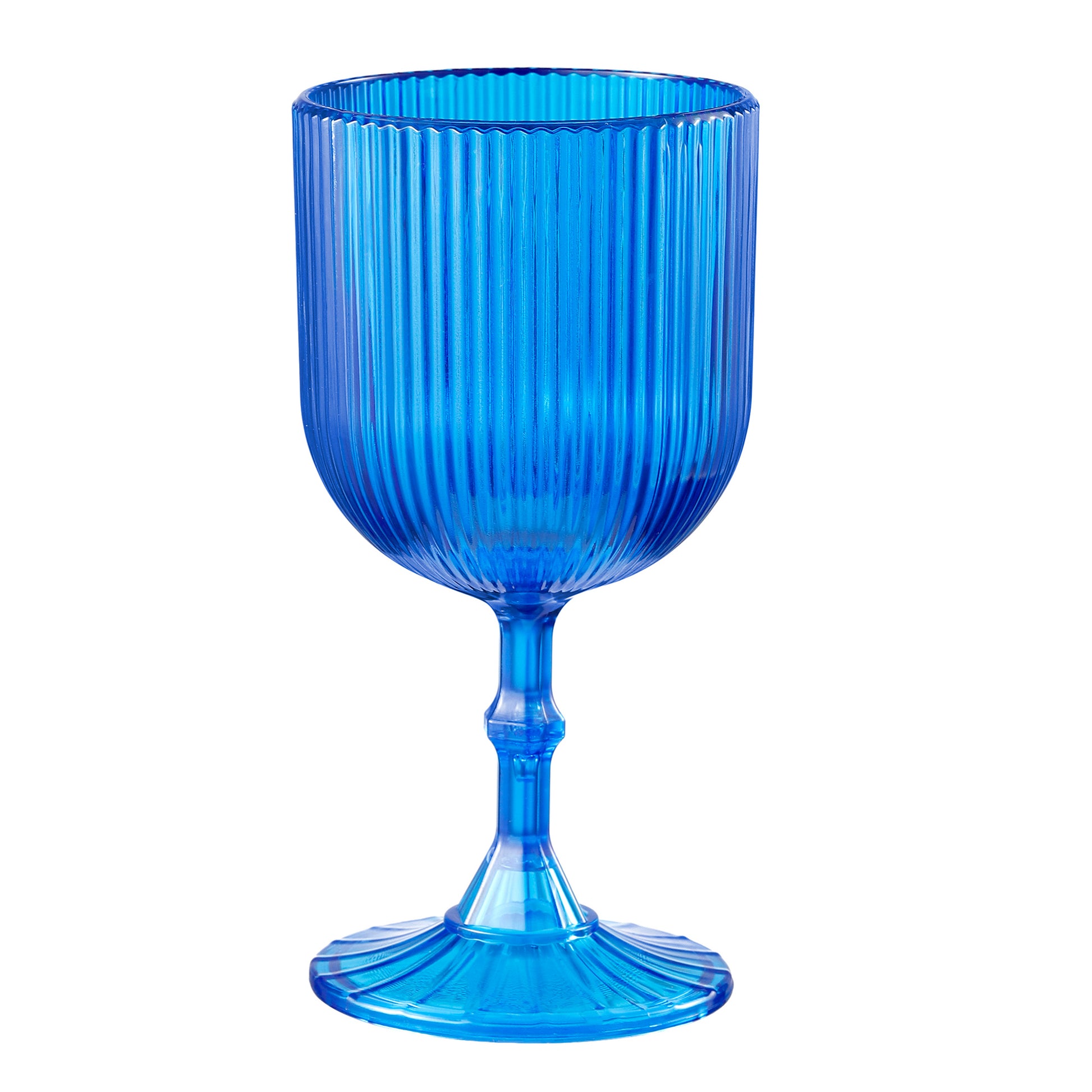 Blue Acrylic 11oz Wine Goblets Ripple Design (6 pcs/pk)