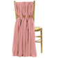 5pcs Pack of Chiffon Chair Sashes/Ties 19" x 72" - Dusty Rose/Mauve