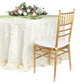 Flower Petal Taffeta Round 120" Tablecloth - Ivory