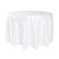 Flower Petal Taffeta Round 120" Tablecloth - White