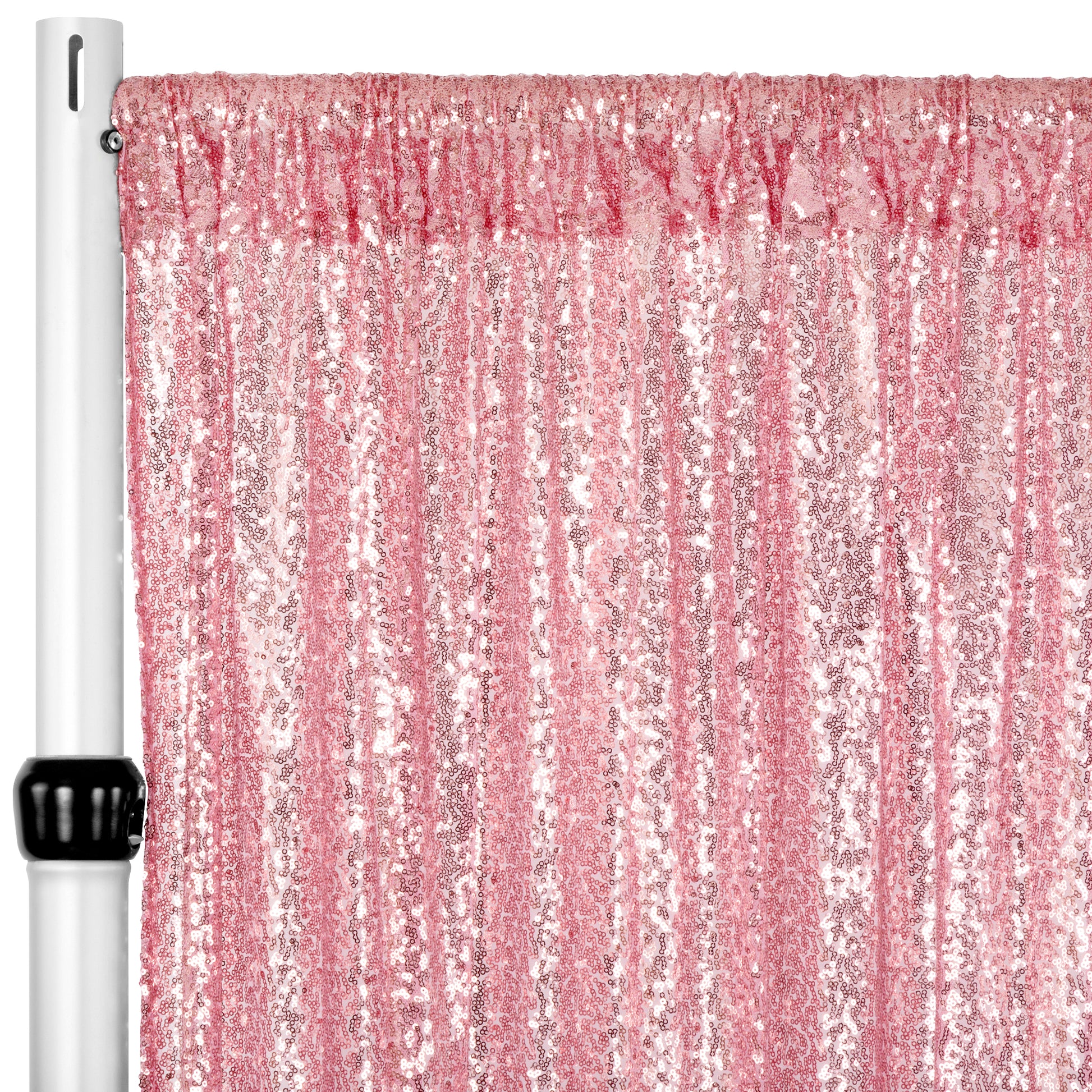 Glitz Sequin Mesh Net 14ft H x 52" W Drape/Backdrop panel - Pink