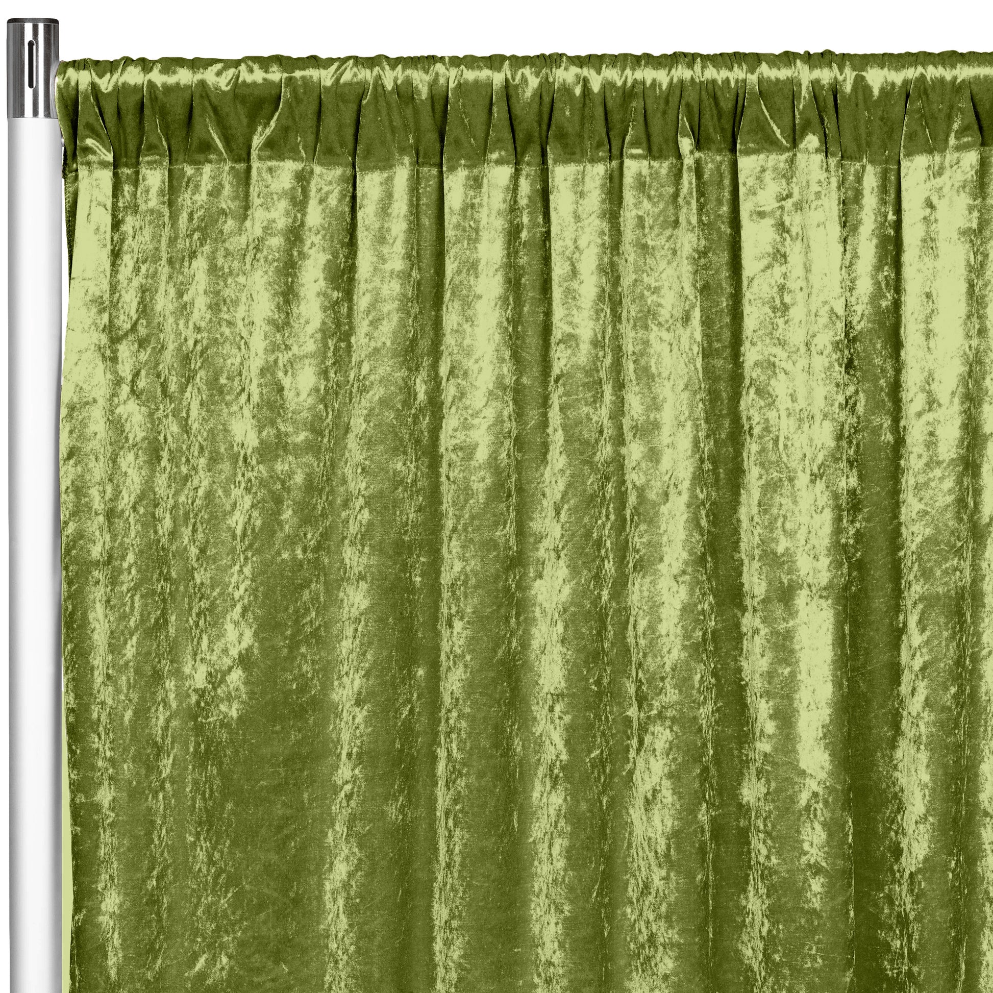 Velvet 14ft H x 52" W Drape/Backdrop Curtain Panel - Dark Sage Green