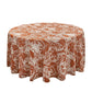 Leaf Branch Reversible Jacquard Tablecloth 120" Round  - Rust