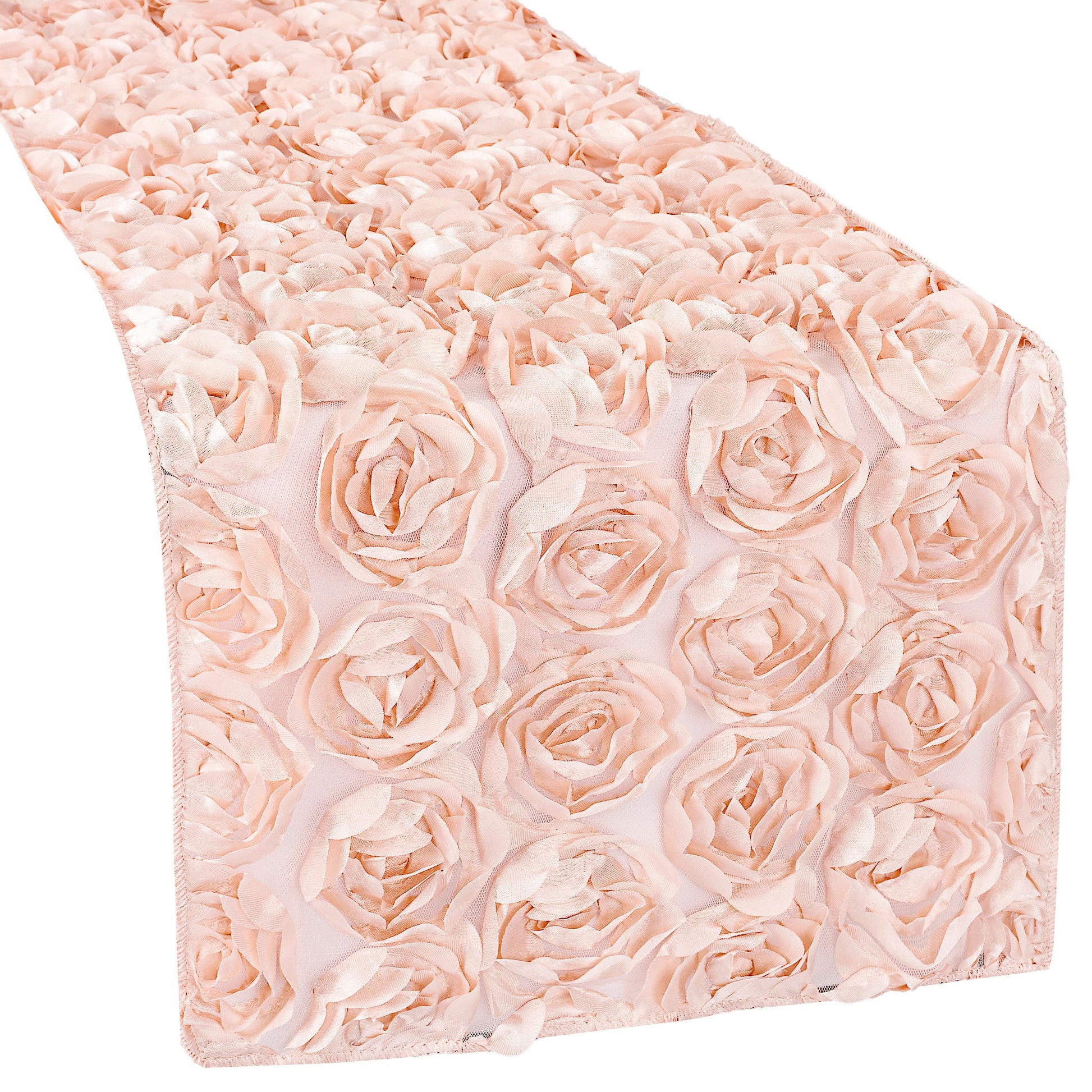 Mini Rosette on MESH Table Runner - Blush/Rose Gold