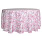 French Toile 120" Round Tablecloth - Pink