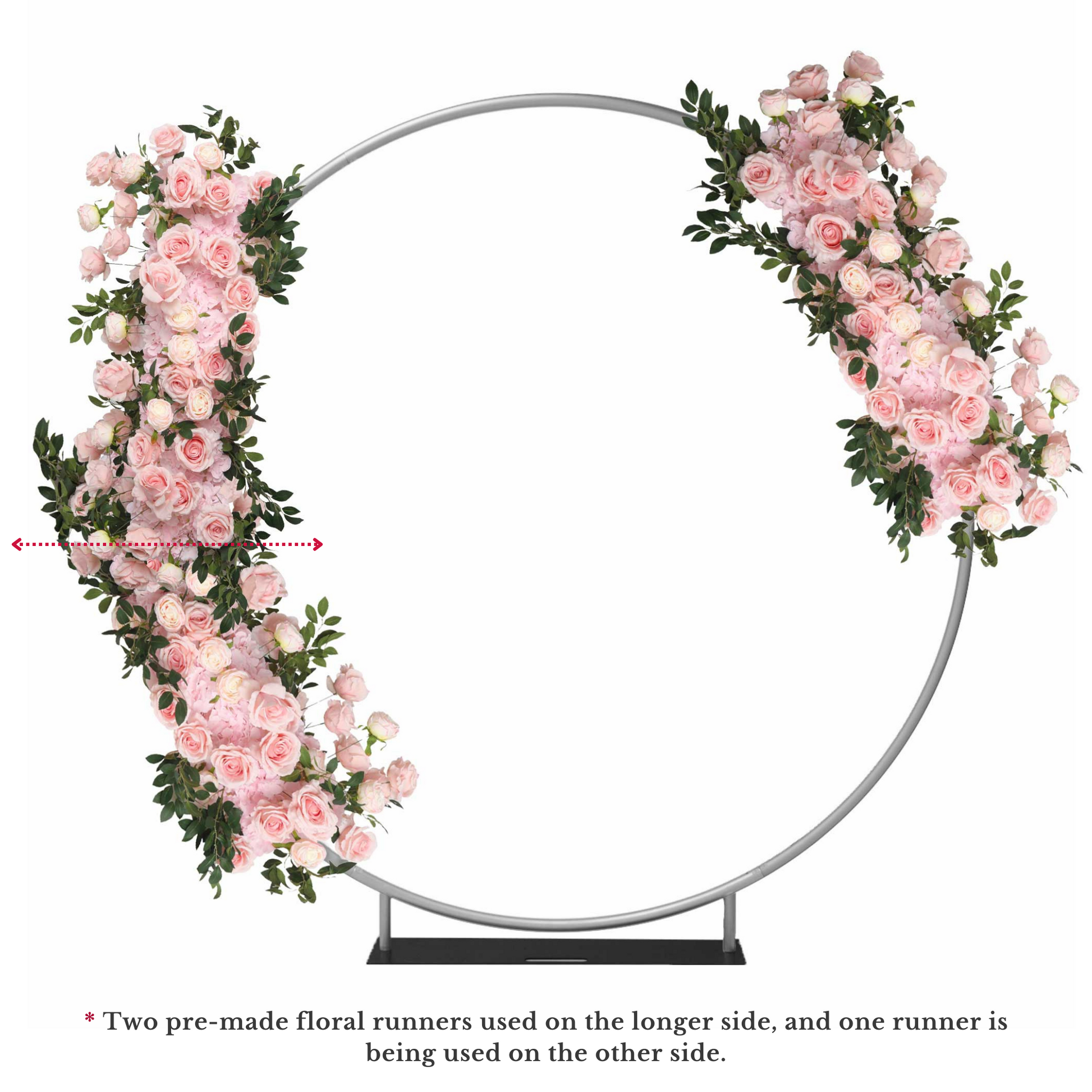 2 pcs/pk Premade Flower Backdrop Arch/Table Runner Decor - Pink