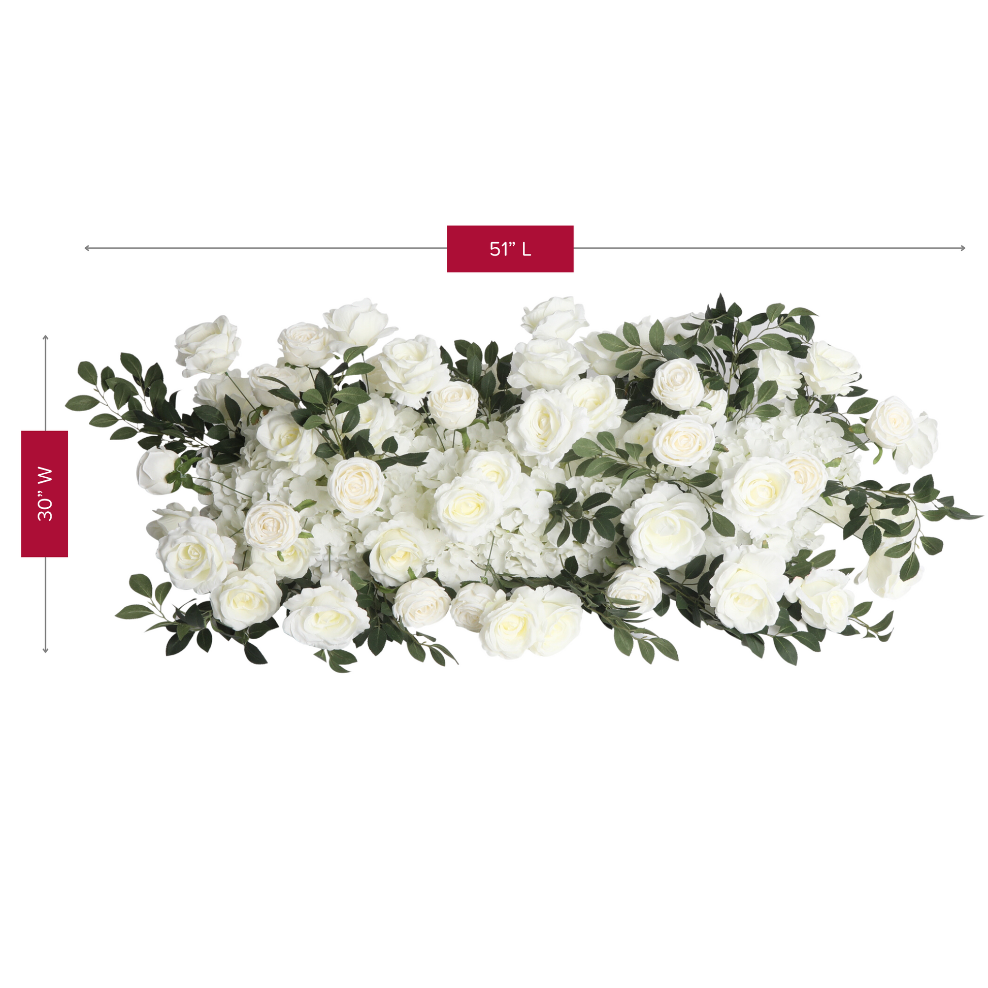 2 pcs/pk Premade Flower Backdrop Arch/Table Runner Decor - White