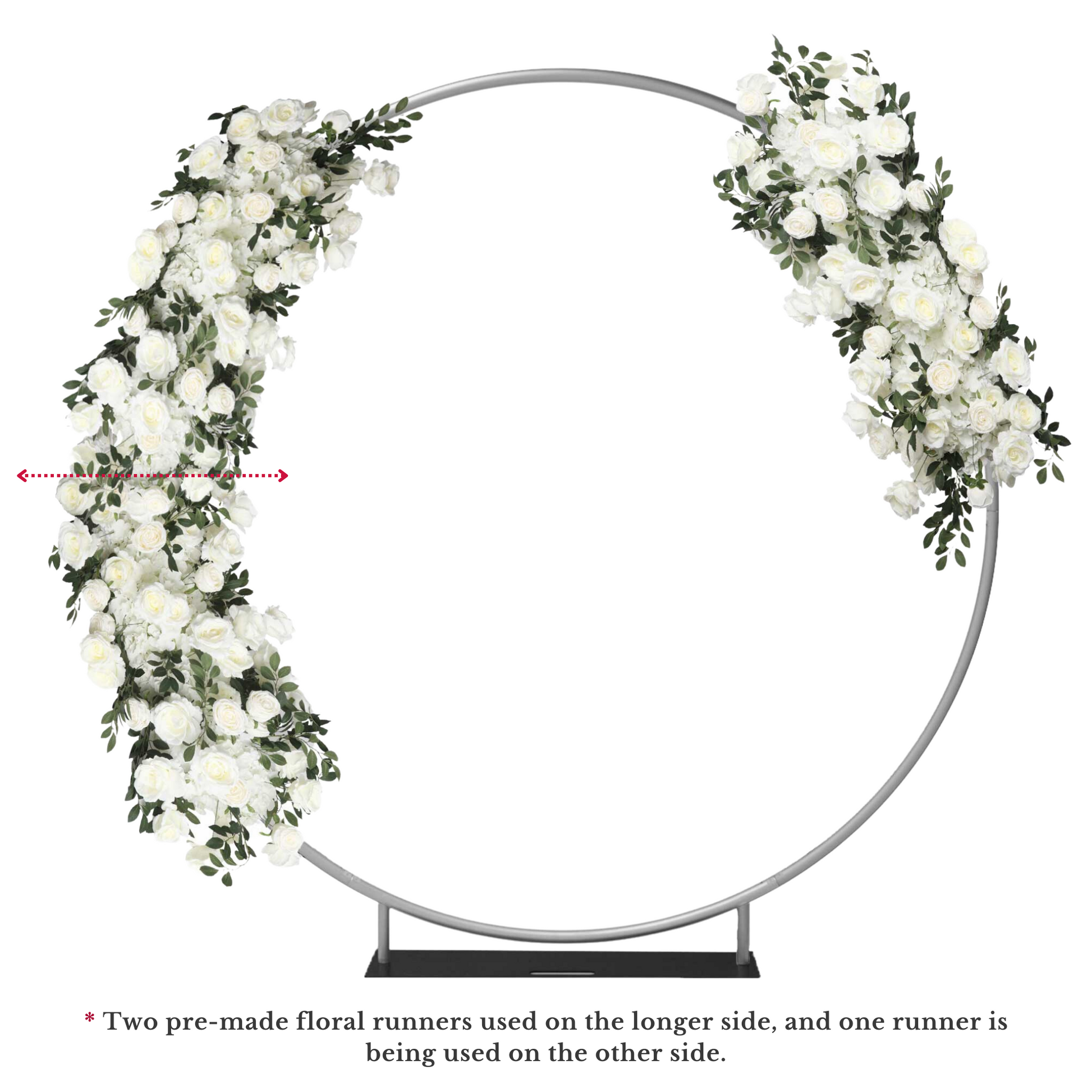 2 pcs/pk Premade Flower Backdrop Arch/Table Runner Decor - White