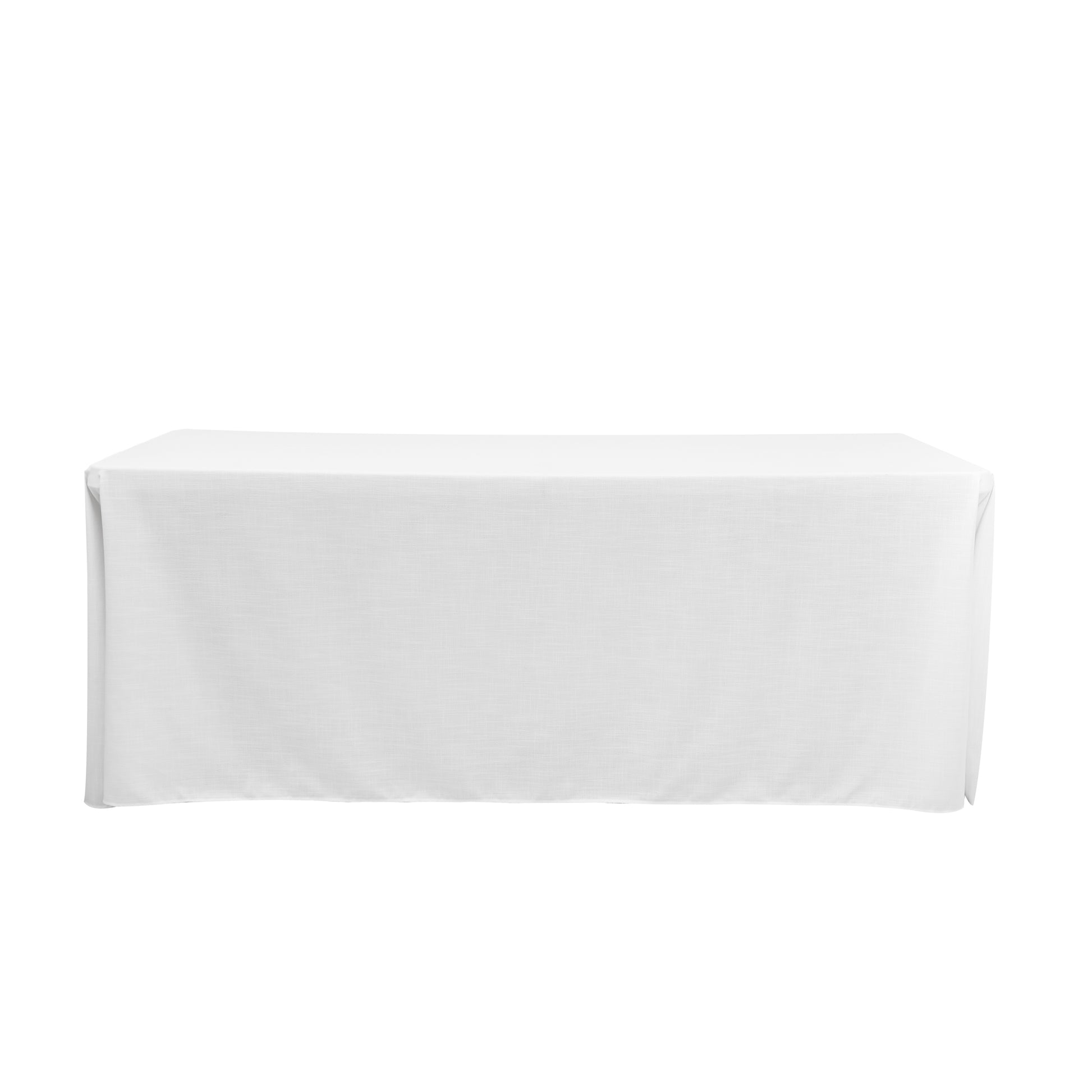 Premium Linen-Look Panama Weave 90"x132" Rectangle Tablecloth - White