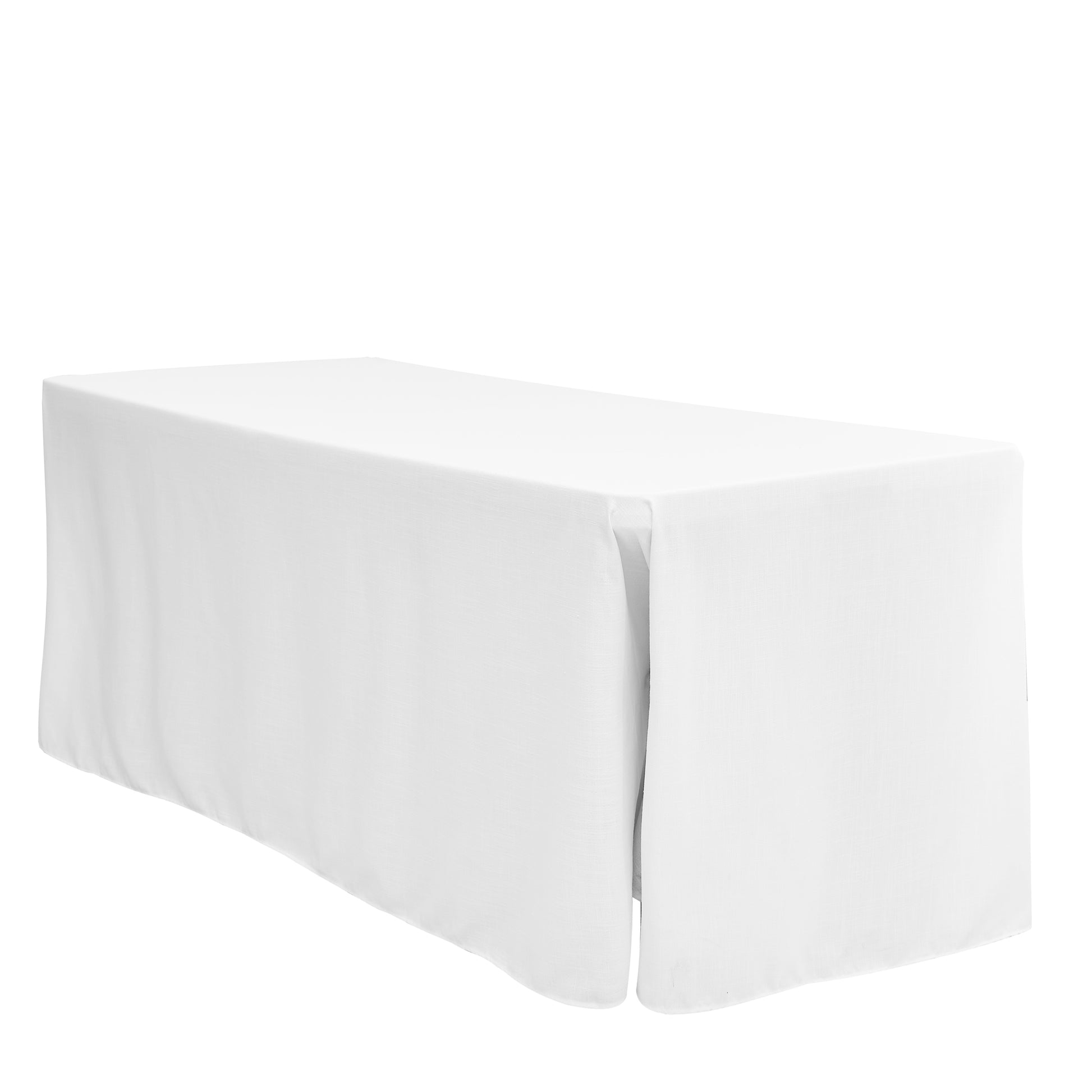 Premium Linen-Look Panama Weave 90"x132" Rectangle Tablecloth - White