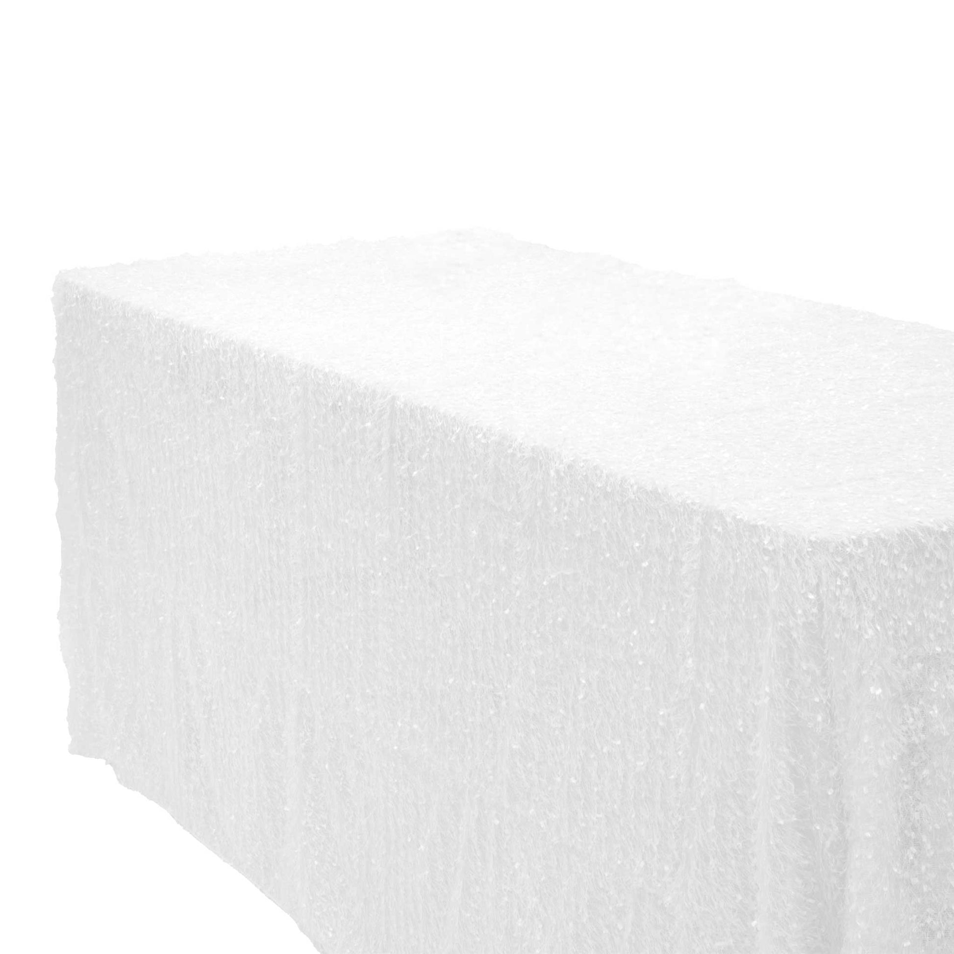 Flurries 90"x132" Rectangular Tablecloth - White