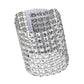 10 pc/pk Rhinestone Velcro Sash Clip Napkin Ring - Silver