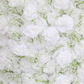 Roll Up Roses and Baby's Breath Flower Wall Backdrop 8ft x 4ft - White