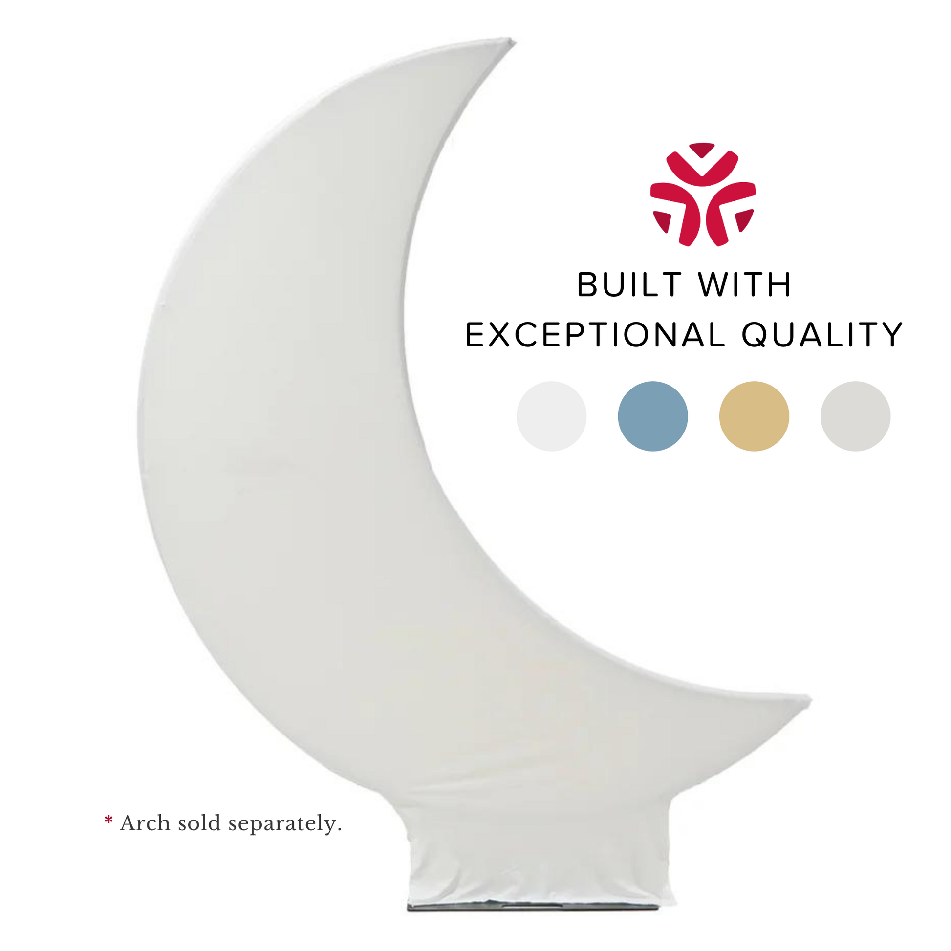 Spandex Crescent Moon Arch Cover - Ivory