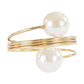 10 pc/pk Spiral Faux Pearl Napkin Ring - Gold