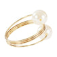 10 pc/pk Spiral Faux Pearl Napkin Ring - Gold