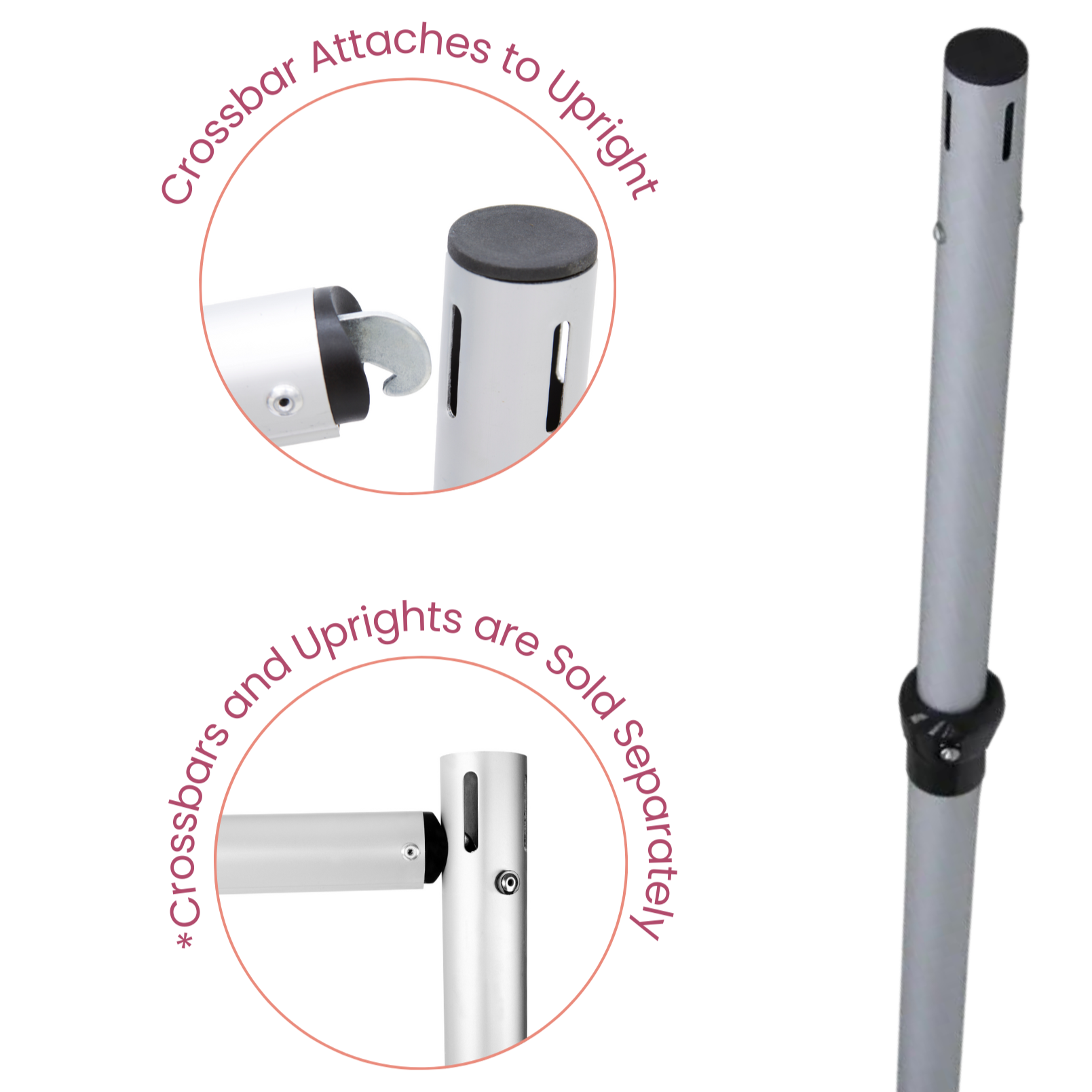 Telescopic Slip-fit Upright 7ft to 17ft with slip lock collar