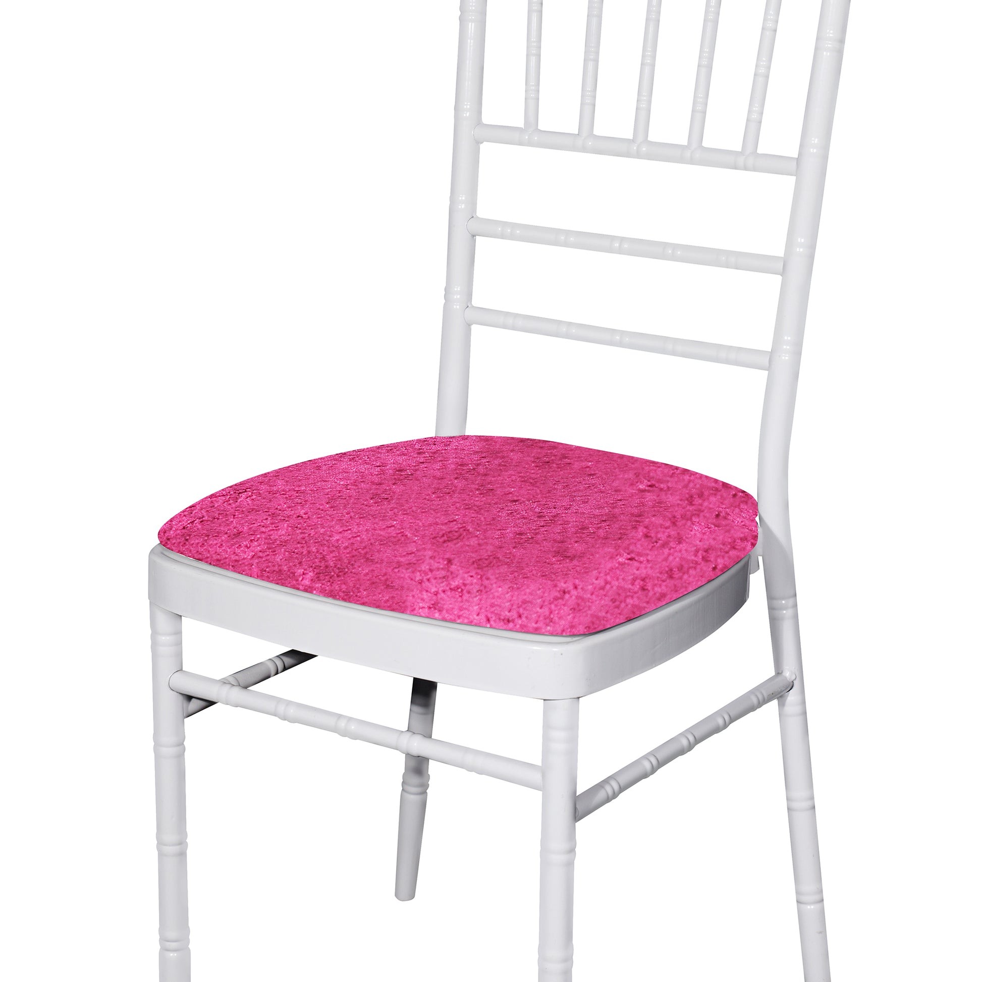 5 pcs/pk Velvet Spandex Chiavari Seat Pad Cover - Fuchsia