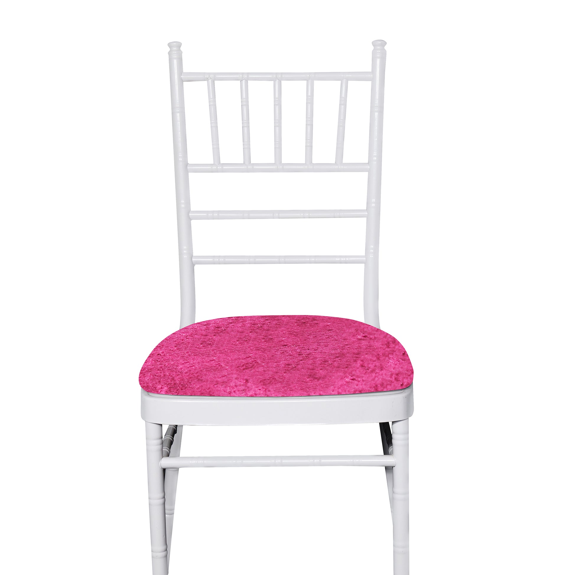 5 pcs/pk Velvet Spandex Chiavari Seat Pad Cover - Fuchsia