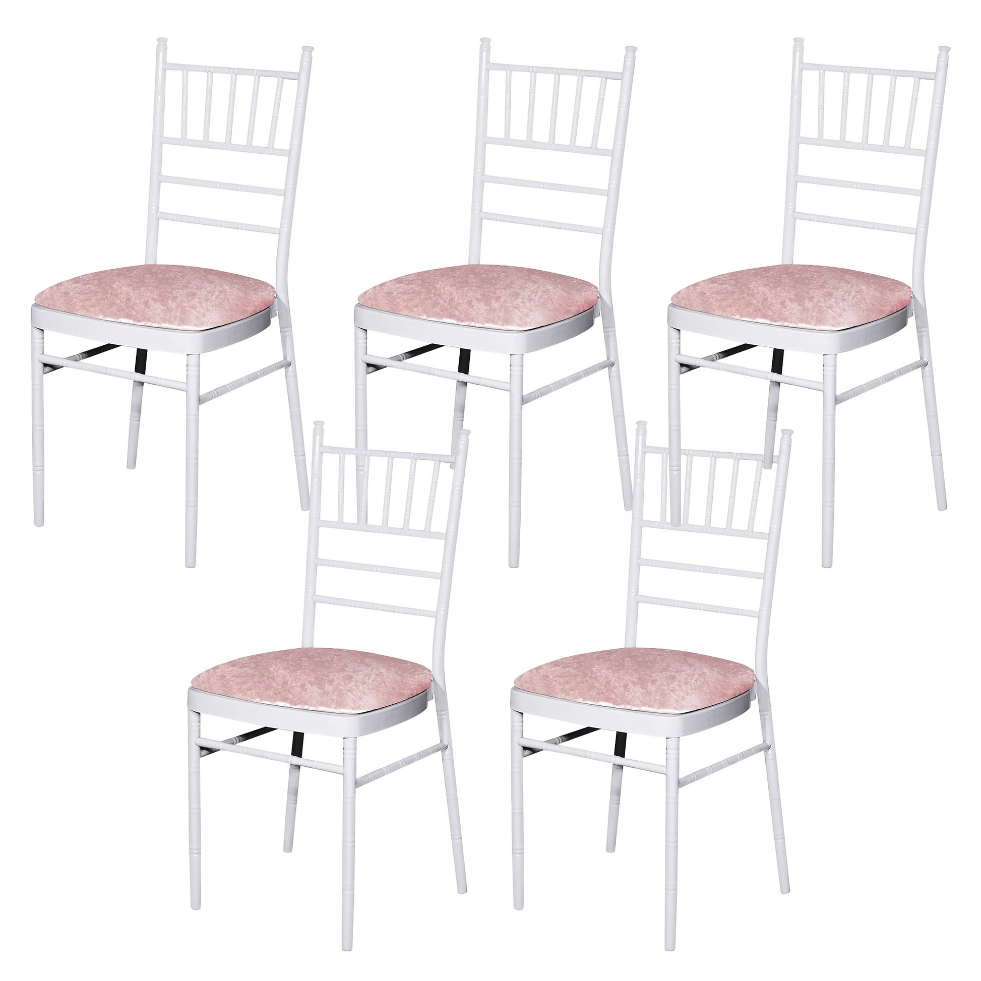 5 pcs/pk Velvet Spandex Chiavari Seat Pad Cover - Blush/Rose Gold