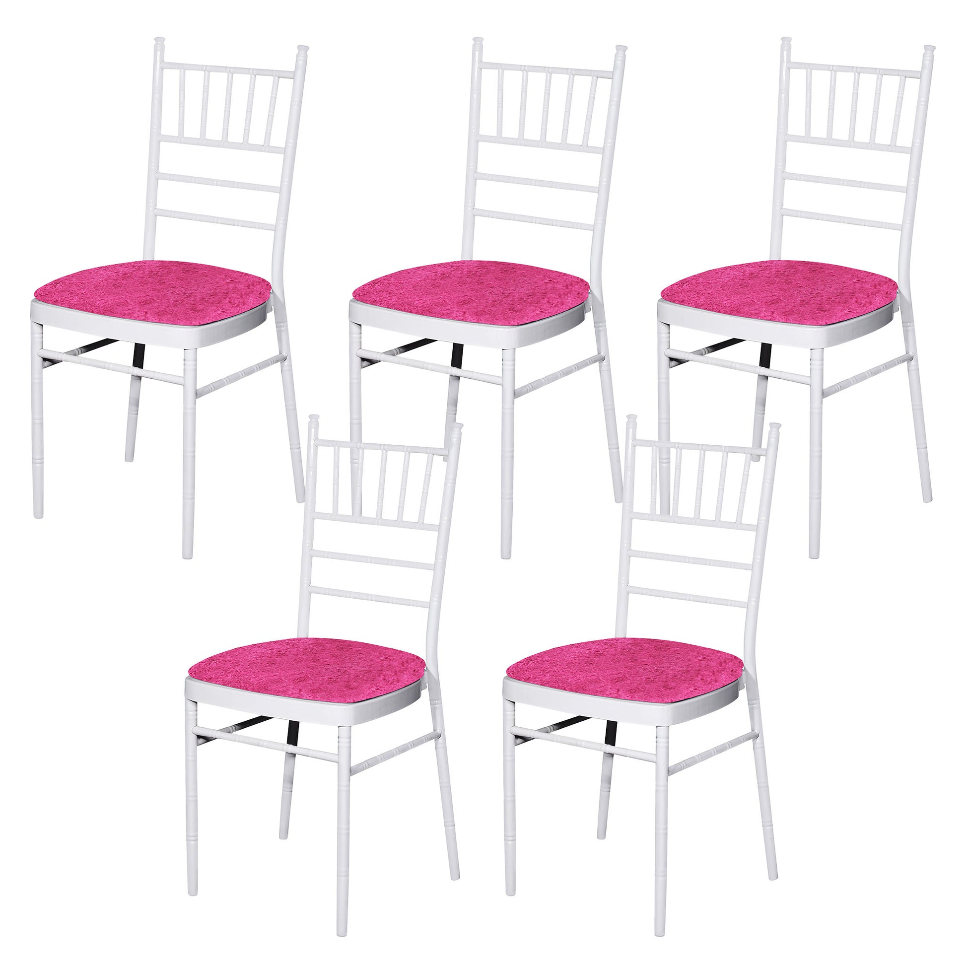 5 pcs/pk Velvet Spandex Chiavari Seat Pad Cover - Fuchsia