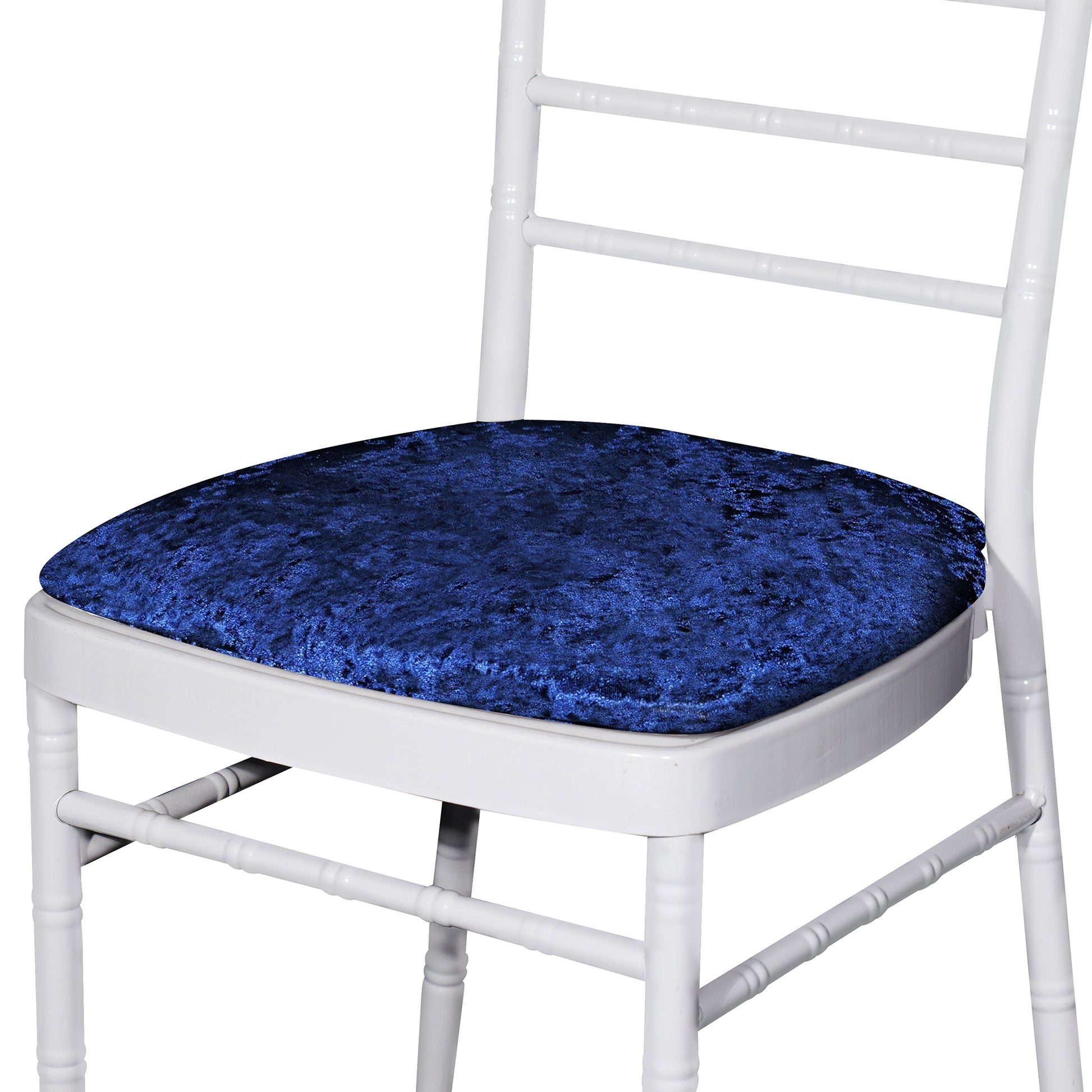 CV Linens 5 pcs/pk Velvet Spandex Chiavari Seat Pad Cover - Navy Blue