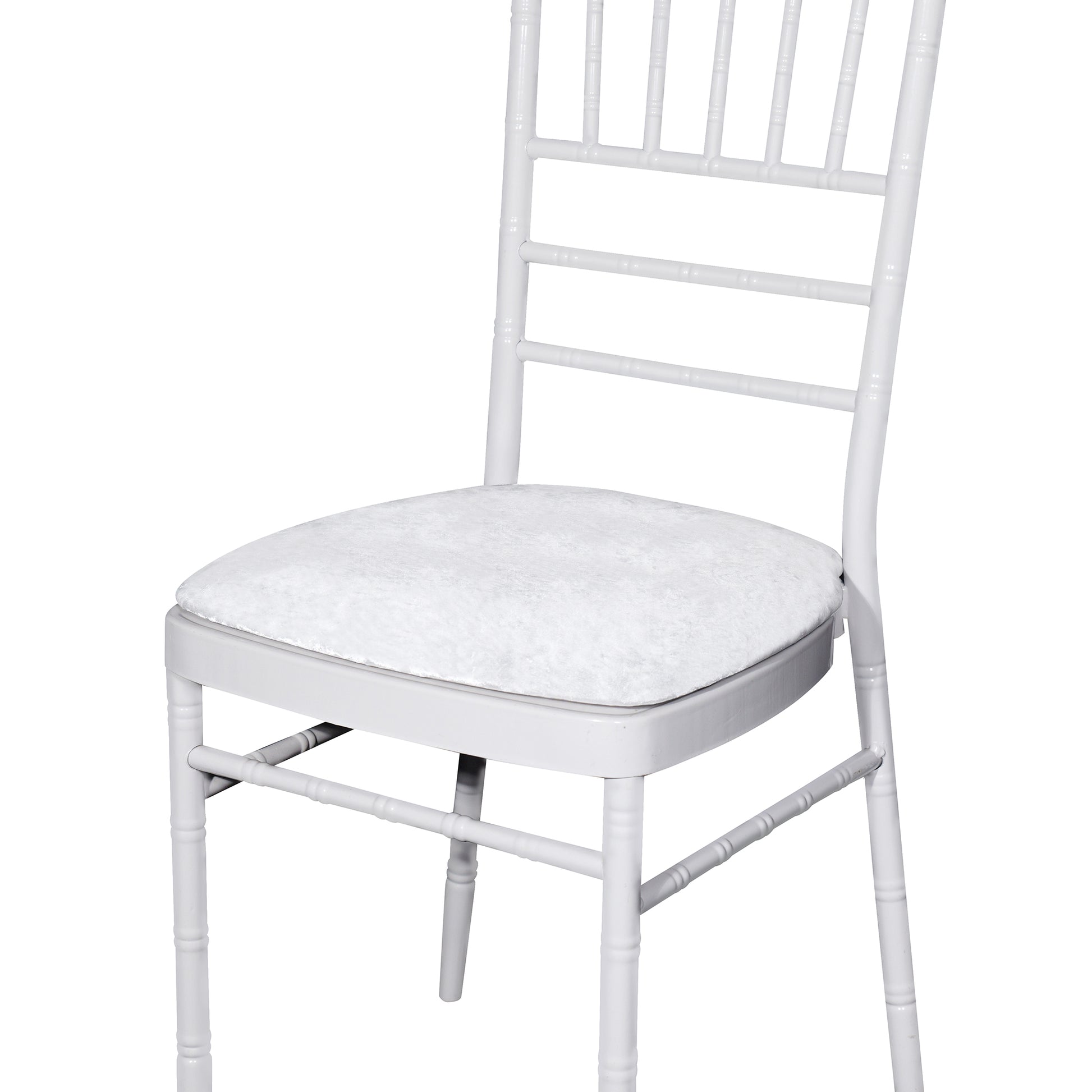 CV Linens 5 pcs/pk Velvet Spandex Chiavari Seat Pad Cover - White