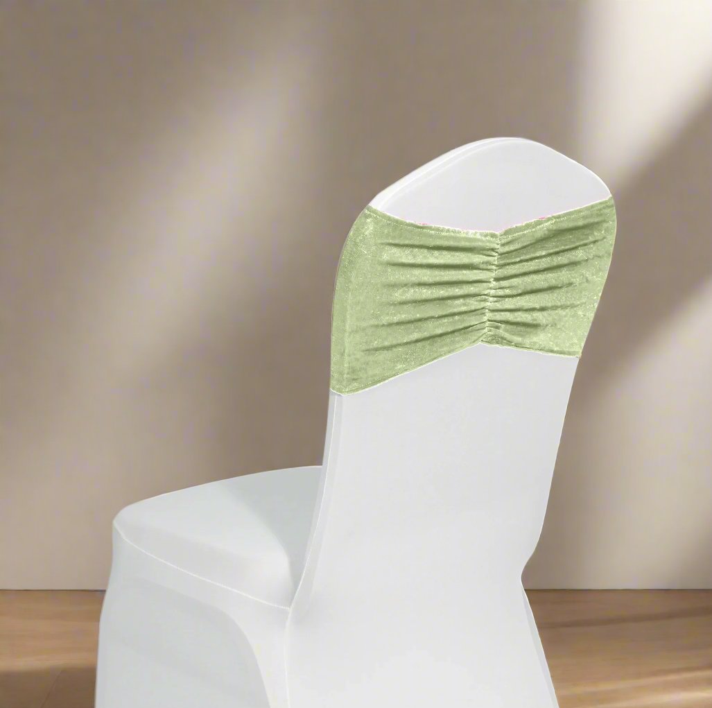 sage velvet chair sash band