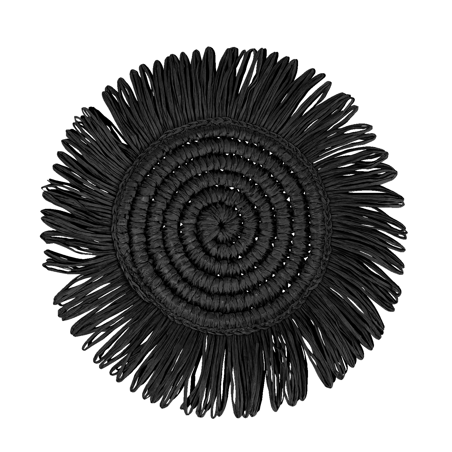 4pc/set Woven Fringe 15" Placemats - Black