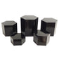 Black Hexagon Pedestal Cake/Dessert Display Stands 5 pcs/set