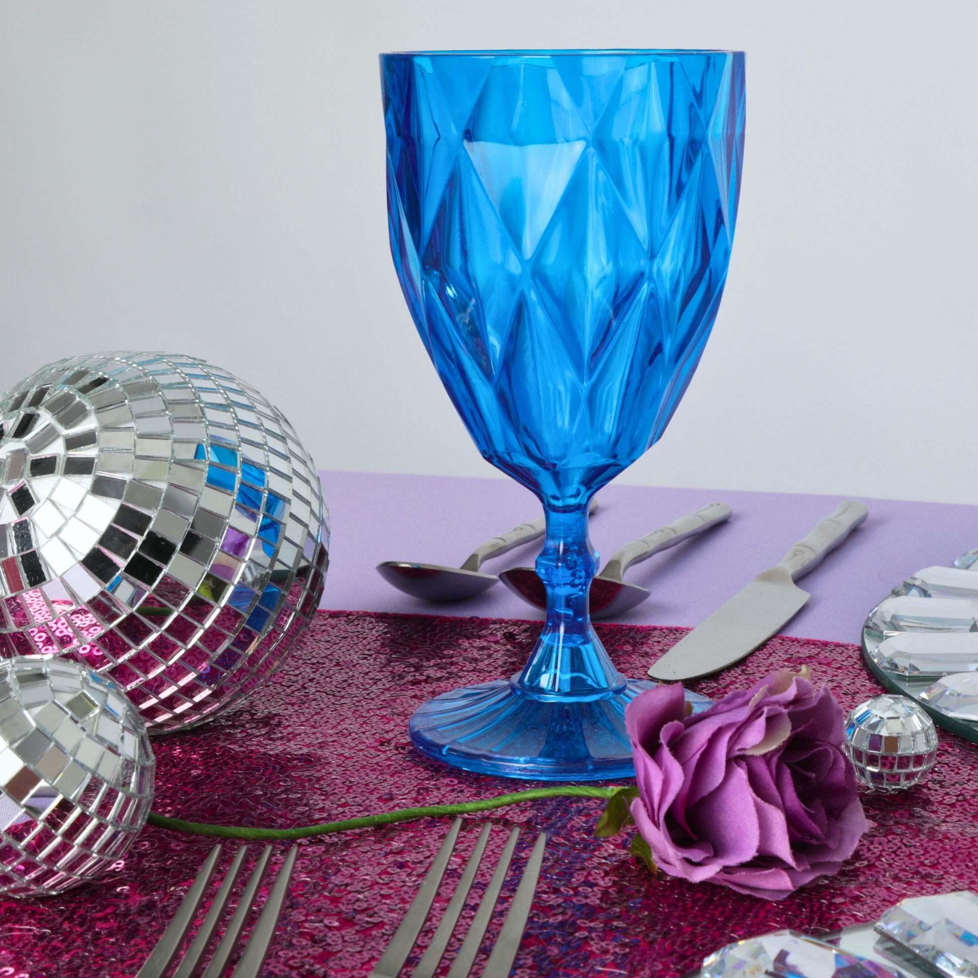 Blue Vintage Acrylic Goblets (6 pcs/pk)