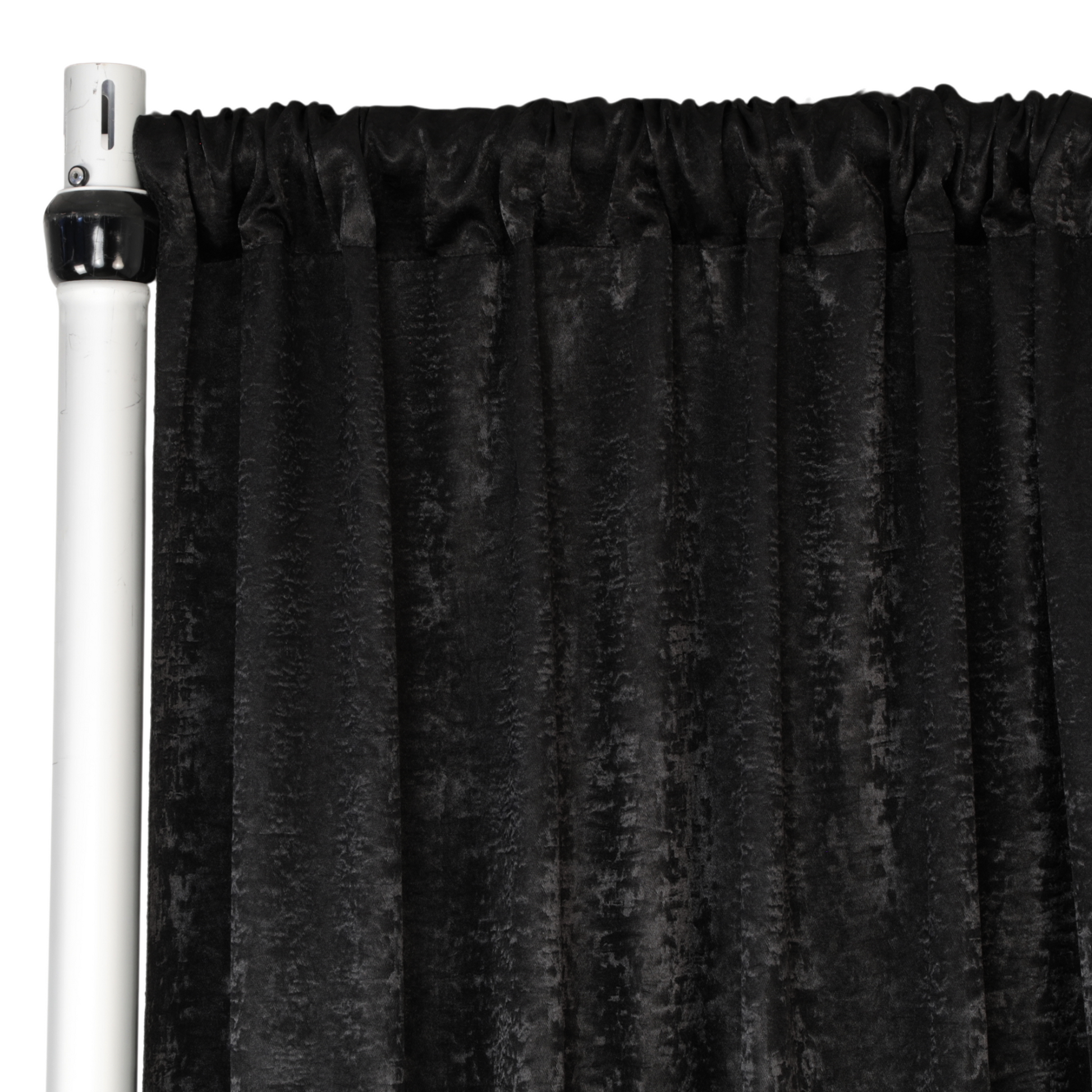 Crinkle Shimmer 12ft H x 52" W Drape/Backdrop Panel - Black